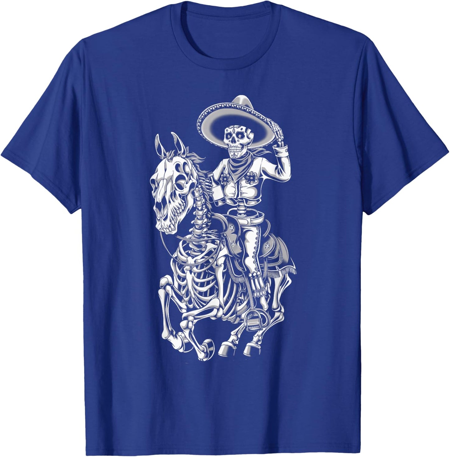 Mexico Vintage Skeleton Tequila Dia De Los Muertos Mexican T-Shirt - T-Shirt | Royal