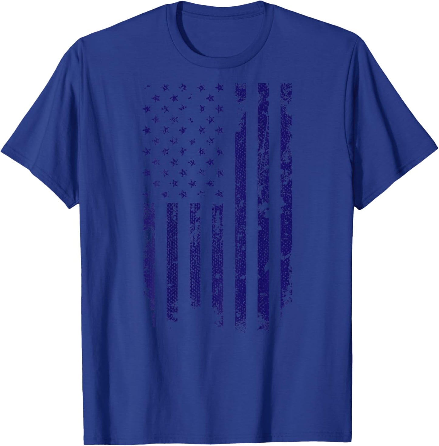 Vintage Distressed American Flag Kids Men T-Shirt - T-Shirt | Royal