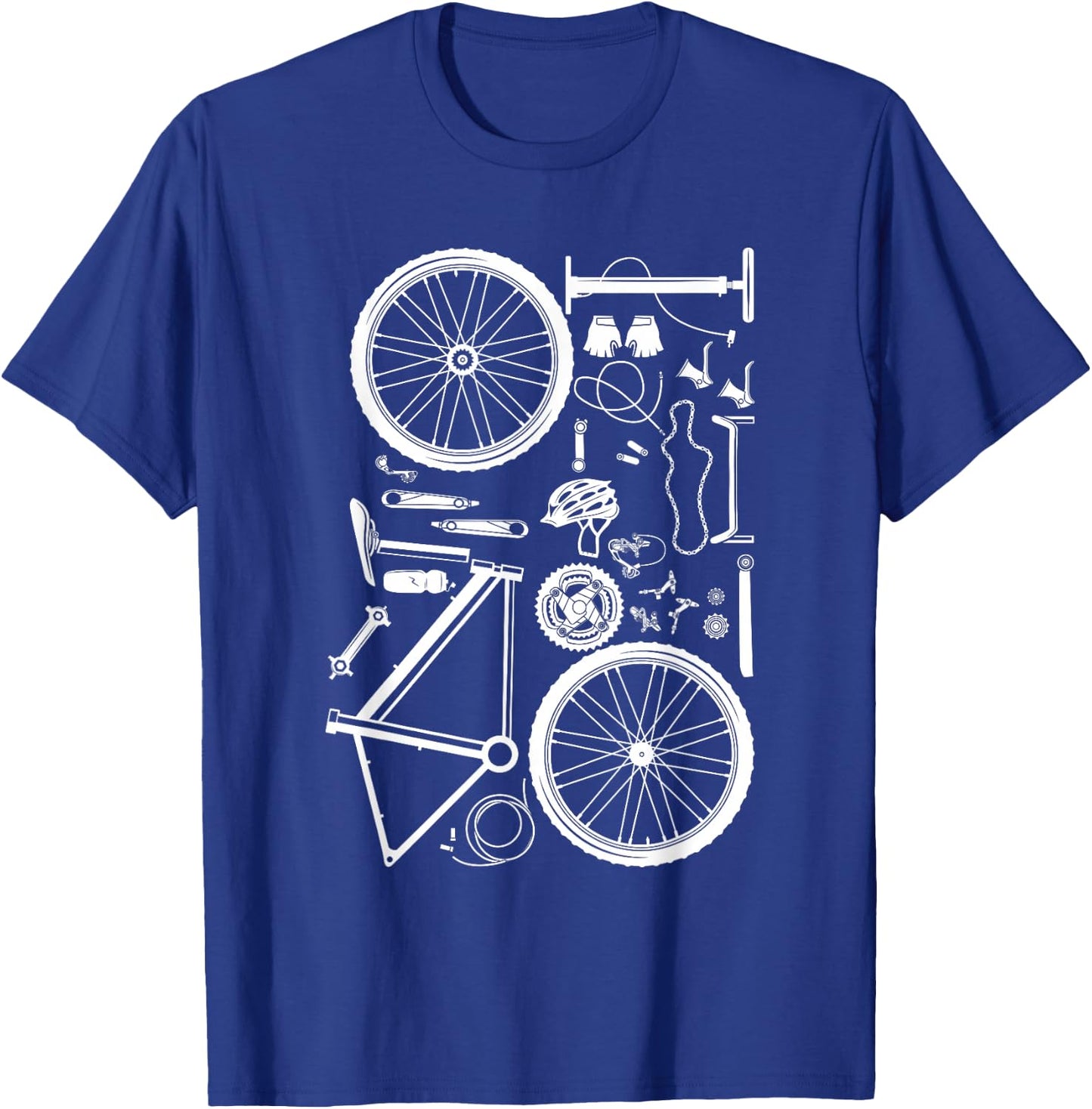 Bike Parts - Downhill Rider Mountainbike MTB Cycling Small T-Shirt - T-Shirt | Royal