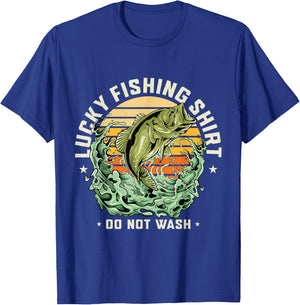 Lucky Fishing Shirt Do Not Wash Vintage Fishing Lover Gag T-Shirt - T-Shirt | Royal
