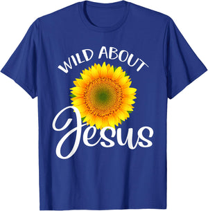 Wild About Jesus Shirt Sunflower VBS Sunday School Teacher Women T-Shirt - T-Shirt | Royal