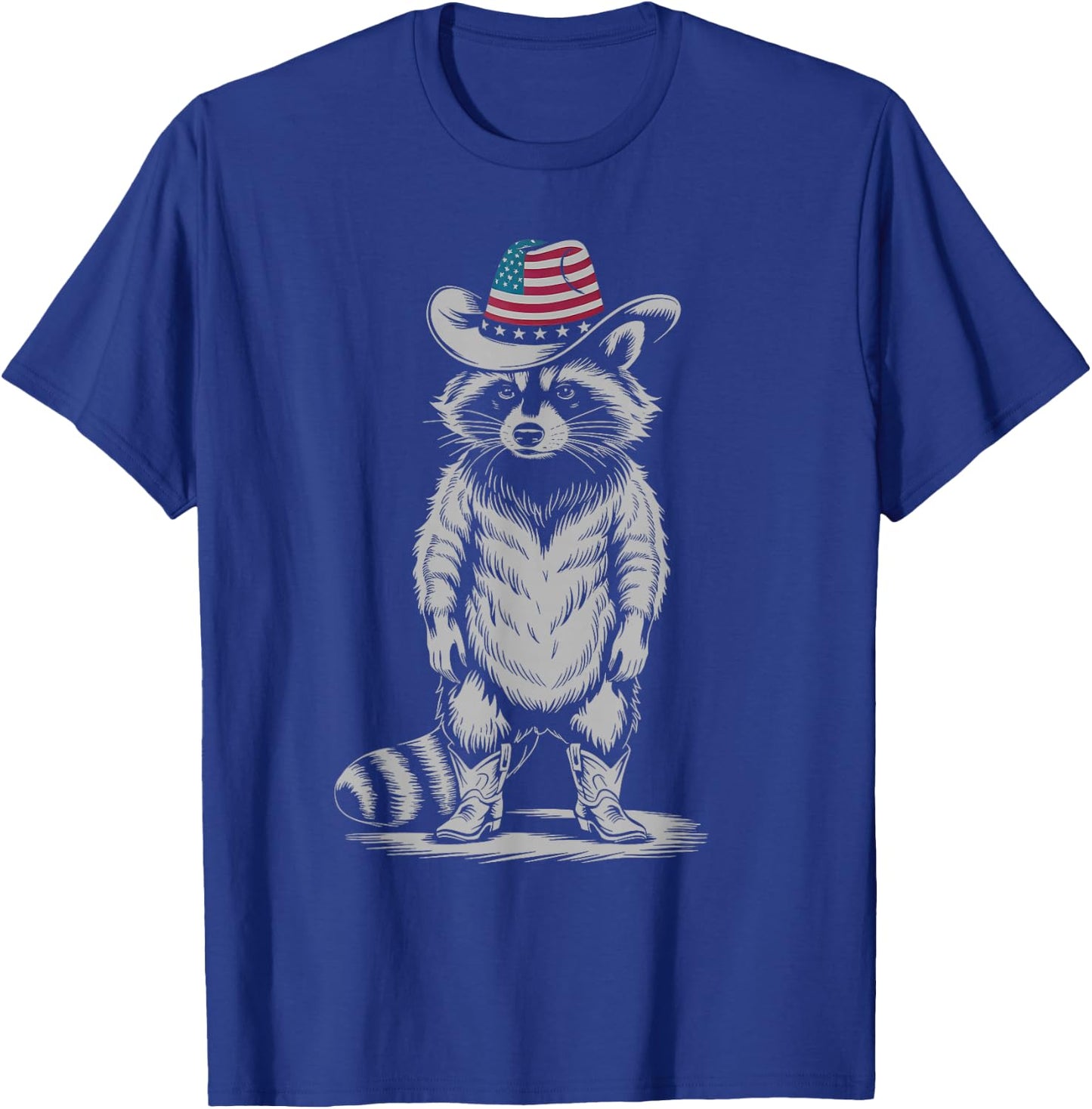 Vintage Racoon Trash Panda Cowboy Western Country Cowgirl T-Shirt - T-Shirt | Royal