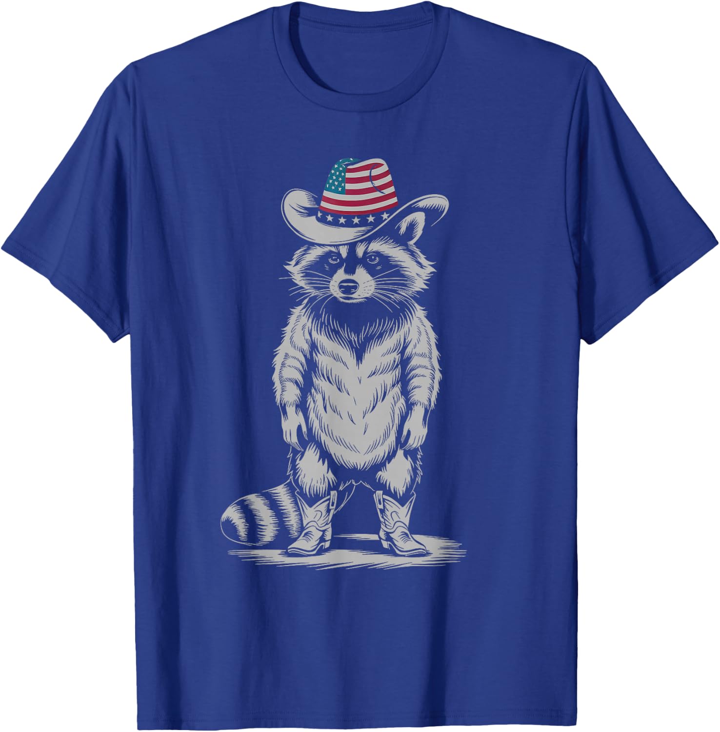 Vintage Racoon Trash Panda Cowboy Western Country Cowgirl T-Shirt - T-Shirt | Royal