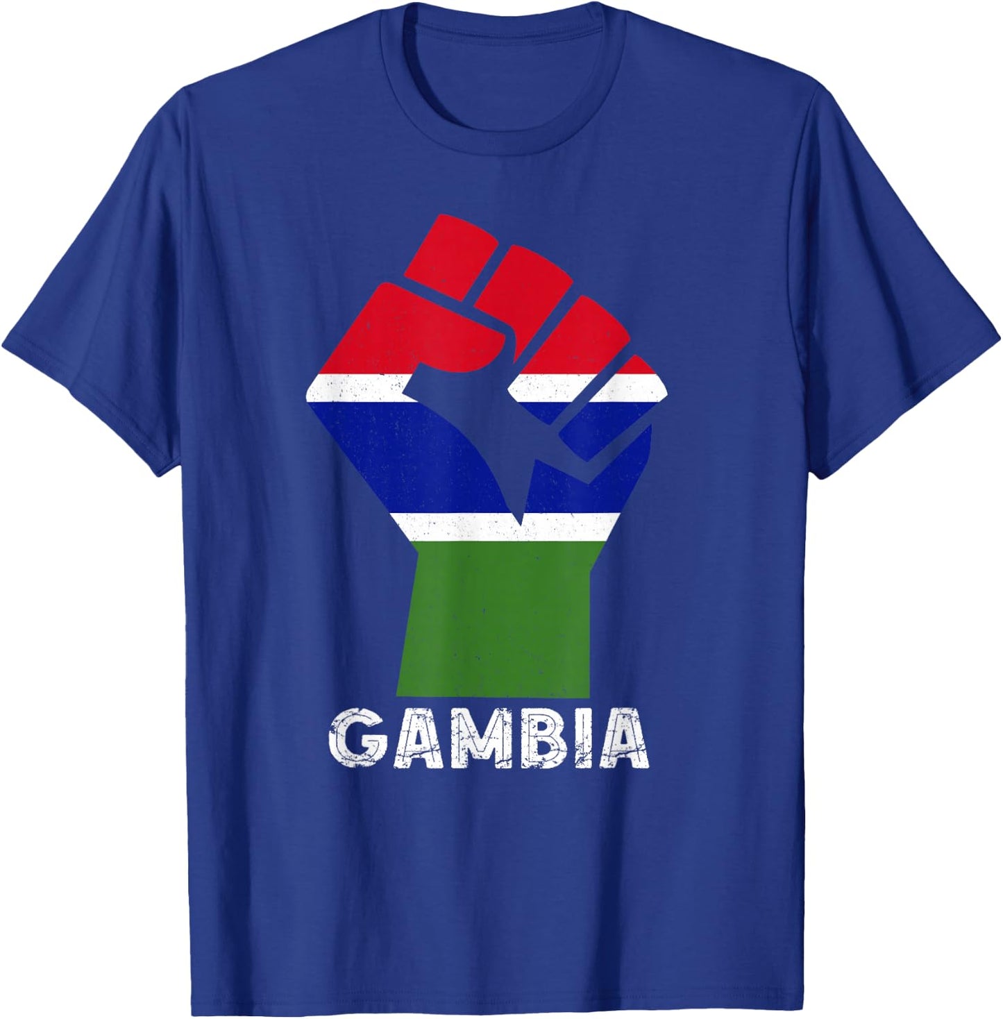 Gambian Pride Handfist Patriotic Gambian Flag Gambia T-Shirt - T-Shirt | Royal