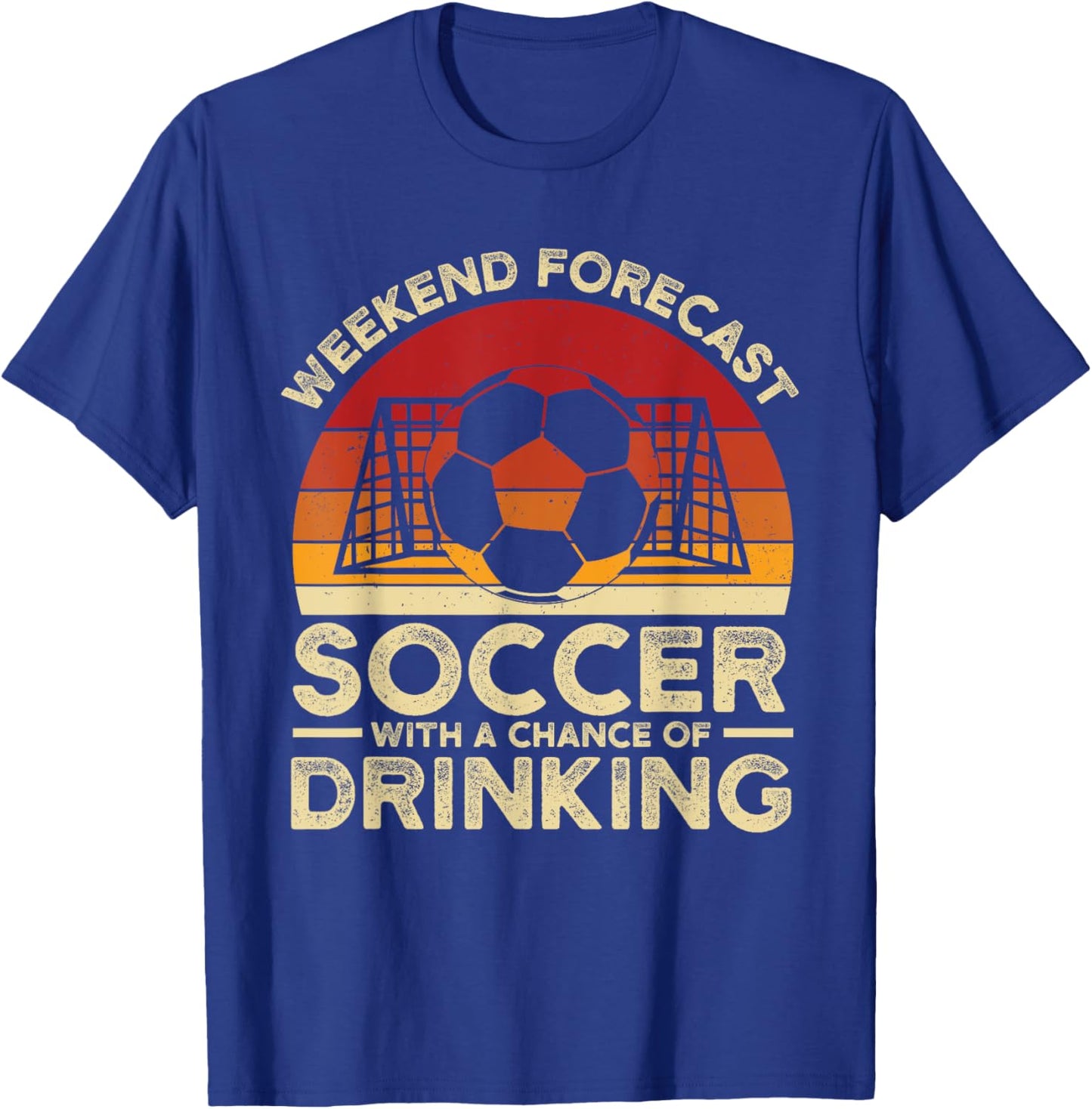 Funny Soccer Retro Goalkeeper Weekend Forecast Soccer T-Shirt - T-Shirt | Royal