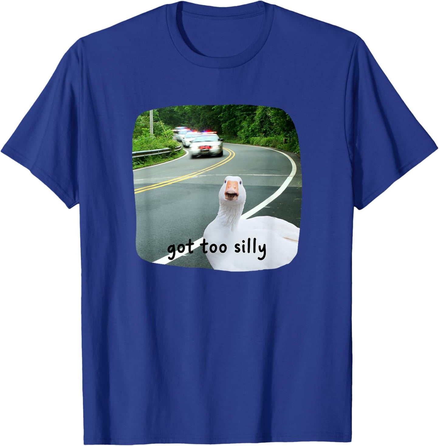 Funny Silly Goose Got Too Silly Cute Meme Women Kids Youth T-Shirt - T-Shirt | Royal
