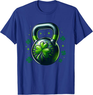 Kettlebell Shamrock St Patricks Day Gym Workout Fitness T-Shirt - T-Shirt | Royal