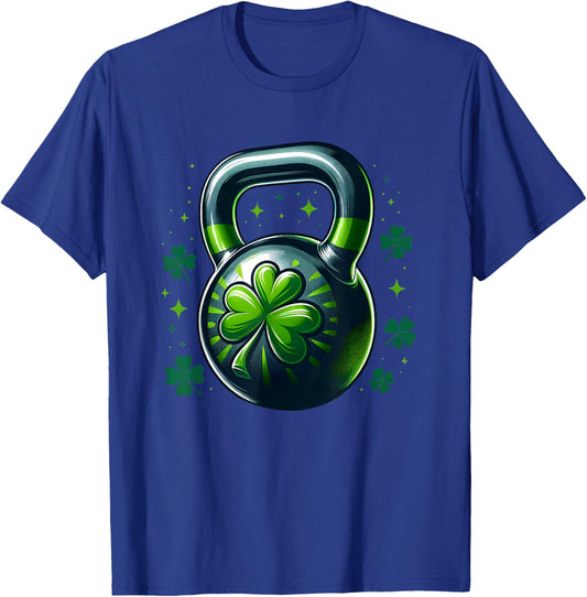 Kettlebell Shamrock St Patricks Day Gym Workout Fitness T-Shirt - T-Shirt | Royal