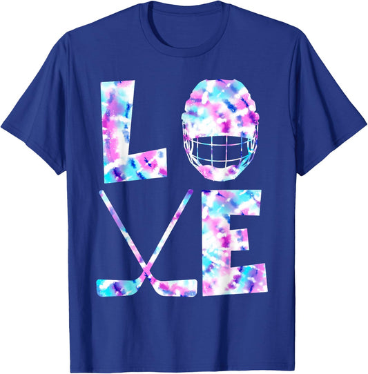 Ice Hockey Lover Gift Co. Love Ice Hockey Girls Ice Hockey Graphic - Black - Small - - Short Sleeve - Classic Fit - All Seasons T-Shirt - T-Shirt | Royal