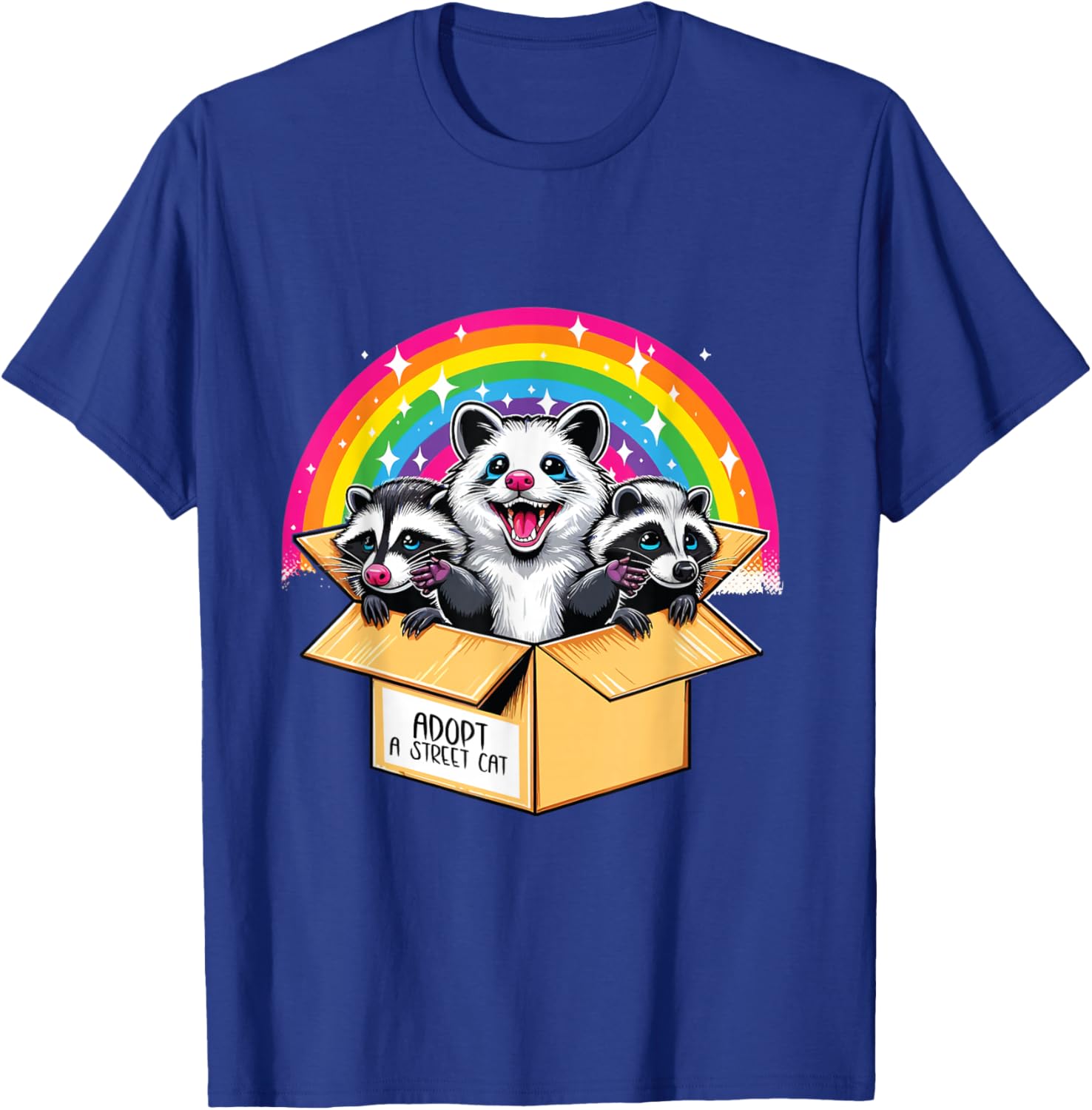 Adopt a Street Cat Shirt Team Trash Raccoon Opossum Skunk Men Women Girls Kids T-Shirt - T-Shirt | Royal