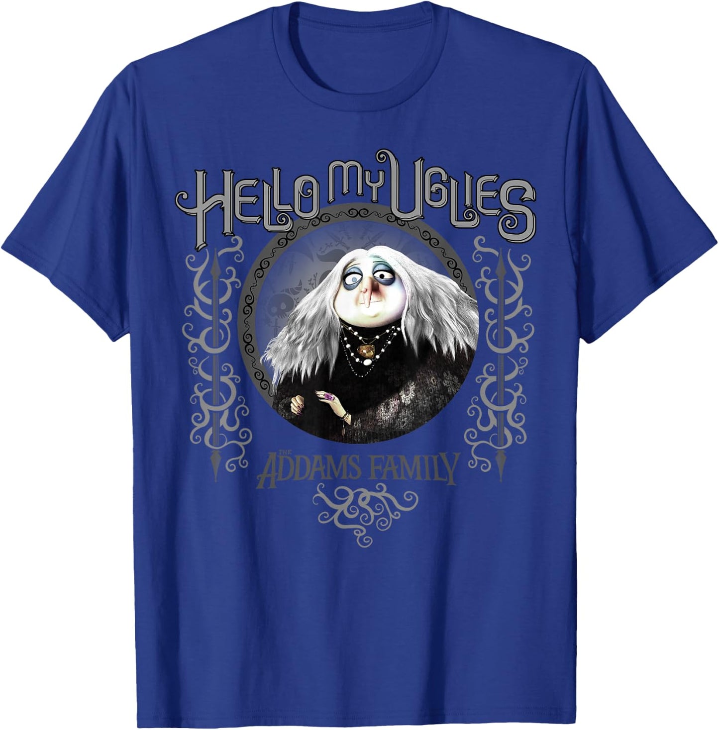 Addams Family Grandmama Hello My Uglies Portrait T-Shirt - T-Shirt | Royal
