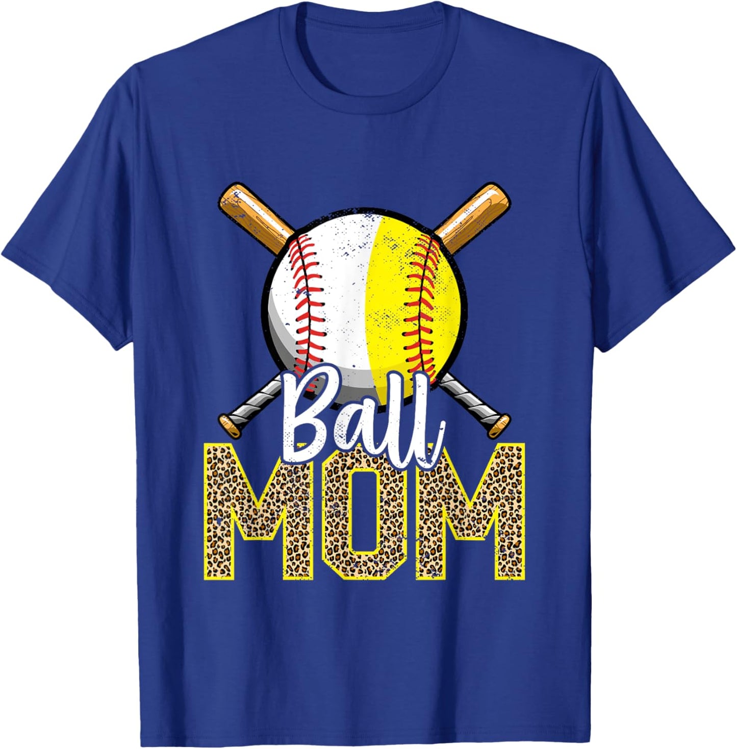 Ball Mom Baseball Softball Mama Women Mother's Day 2023 T-Shirt - T-Shirt | Royal