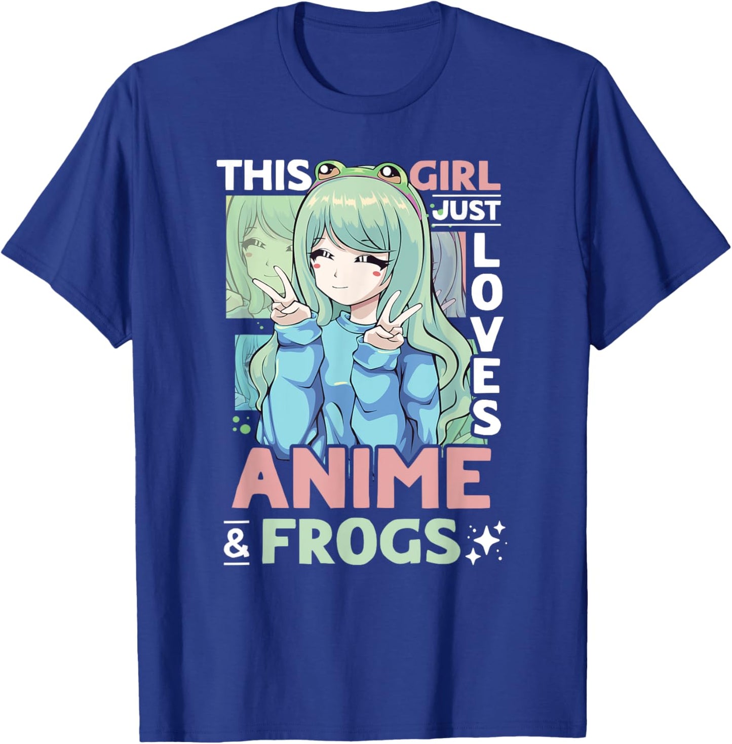Anime and Frog This Girl Just Loves Anime and Frogs Girls T-Shirt - T-Shirt | Royal