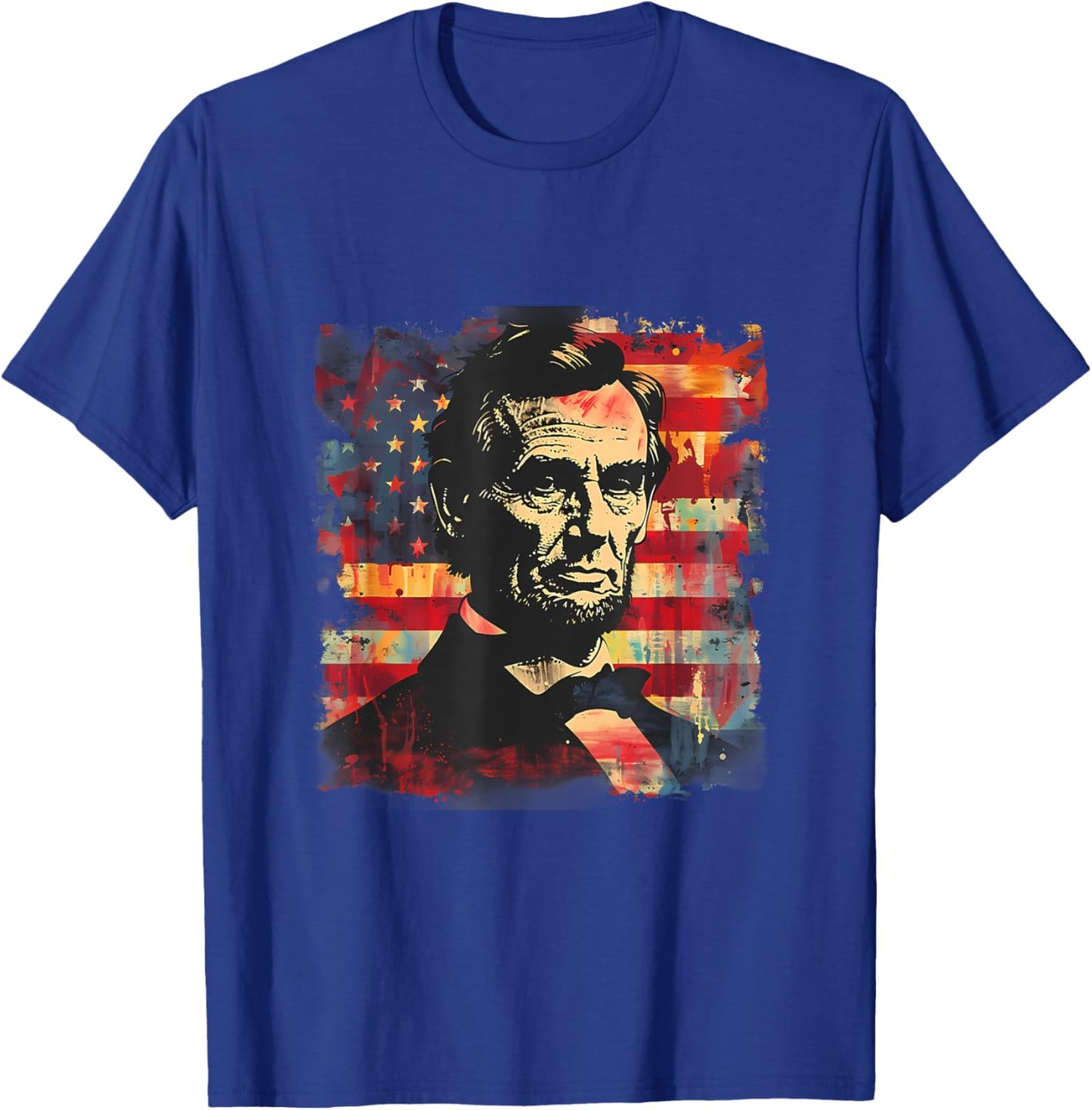 Fourth Of July Abraham Lincoln American Flag Patriotic Kids Men T-Shirt - T-Shirt | Royal