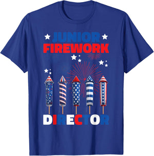 Kids Junior Firework Director American 4th Of July T-Shirt - T-Shirt | Royal