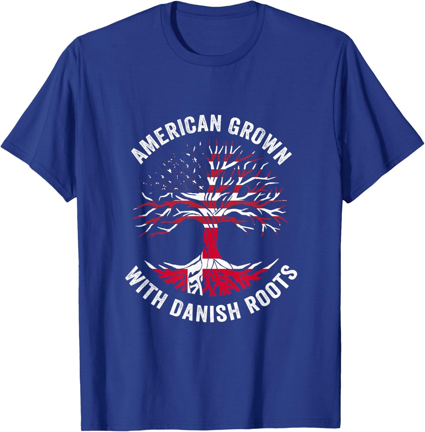 USA American Grown With Danish Roots Denmark T-Shirt - T-Shirt | Royal