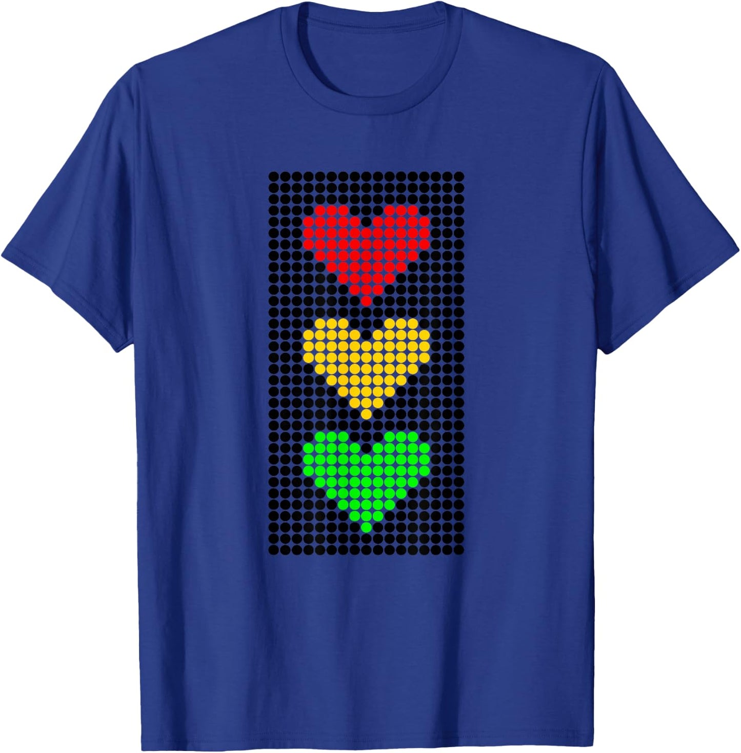 Dot Heart Stoplight Traffic Signal Stop-Caution-Go T-Shirt - T-Shirt | Royal
