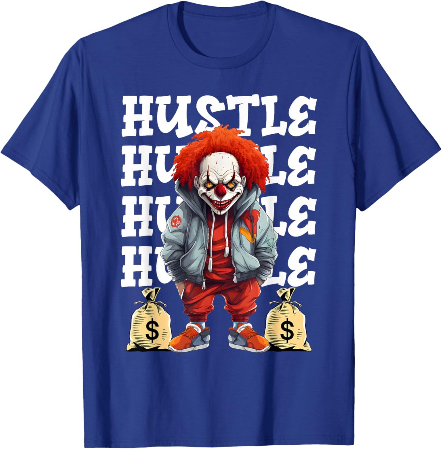 Hip Hop Scary Clown Hustle Money Urban Streetwear Halloween T-Shirt - T-Shirt | Royal