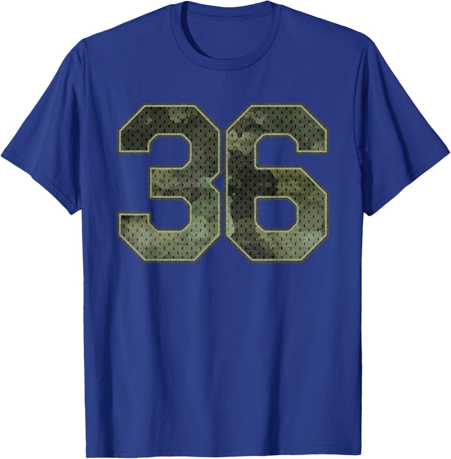 Camo Number 36 Athlete Sports Jersey Supporter Fanwear T-Shirt - T-Shirt | Royal