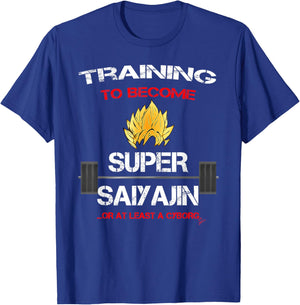 Training to become a super saiyajin - fun fitness T-Shirt - T-Shirt | Royal