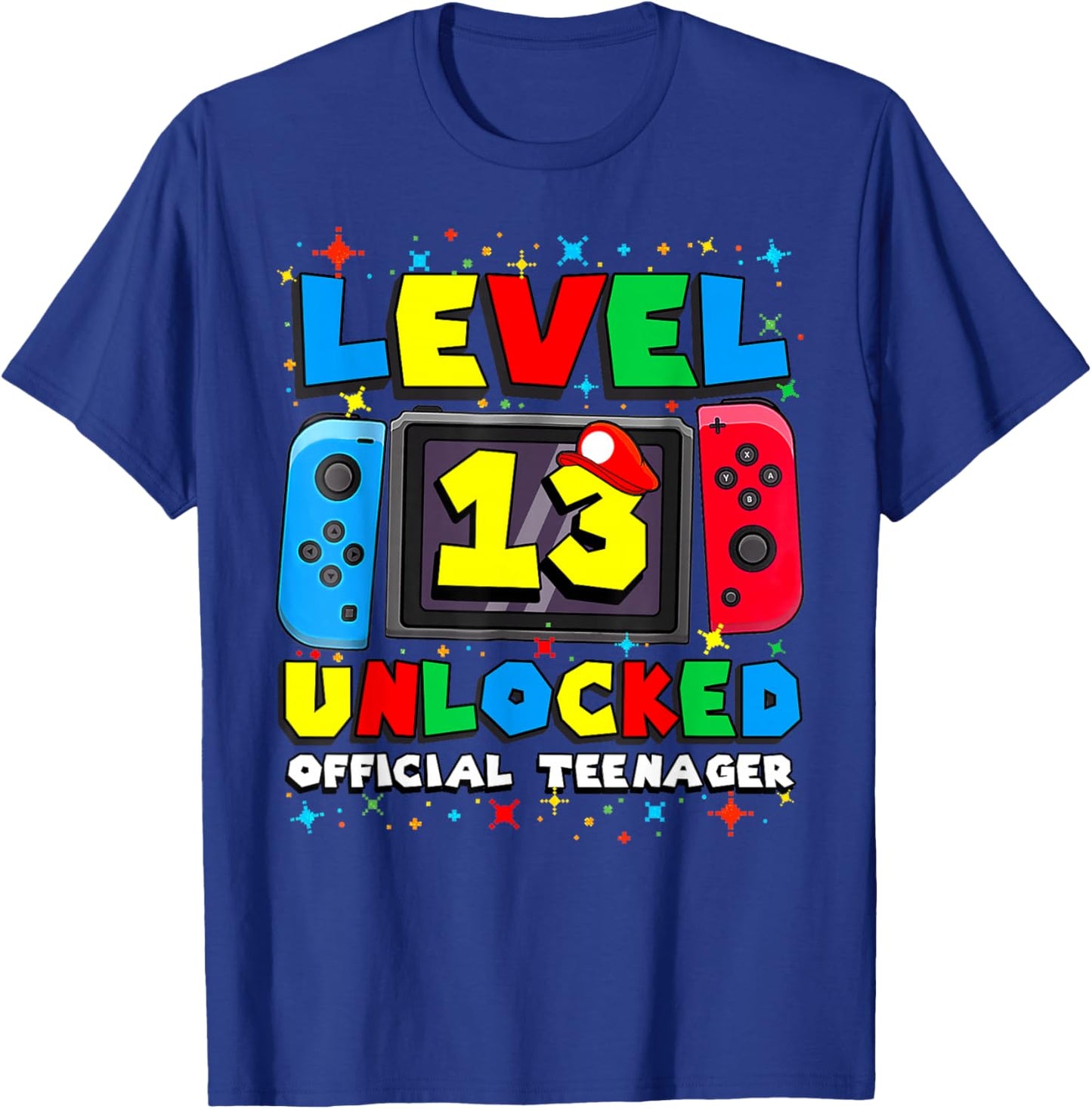 Level 13 Unlocked Gamer 13th Birthday Gift Video Game Boys T-Shirt - T-Shirt | Royal