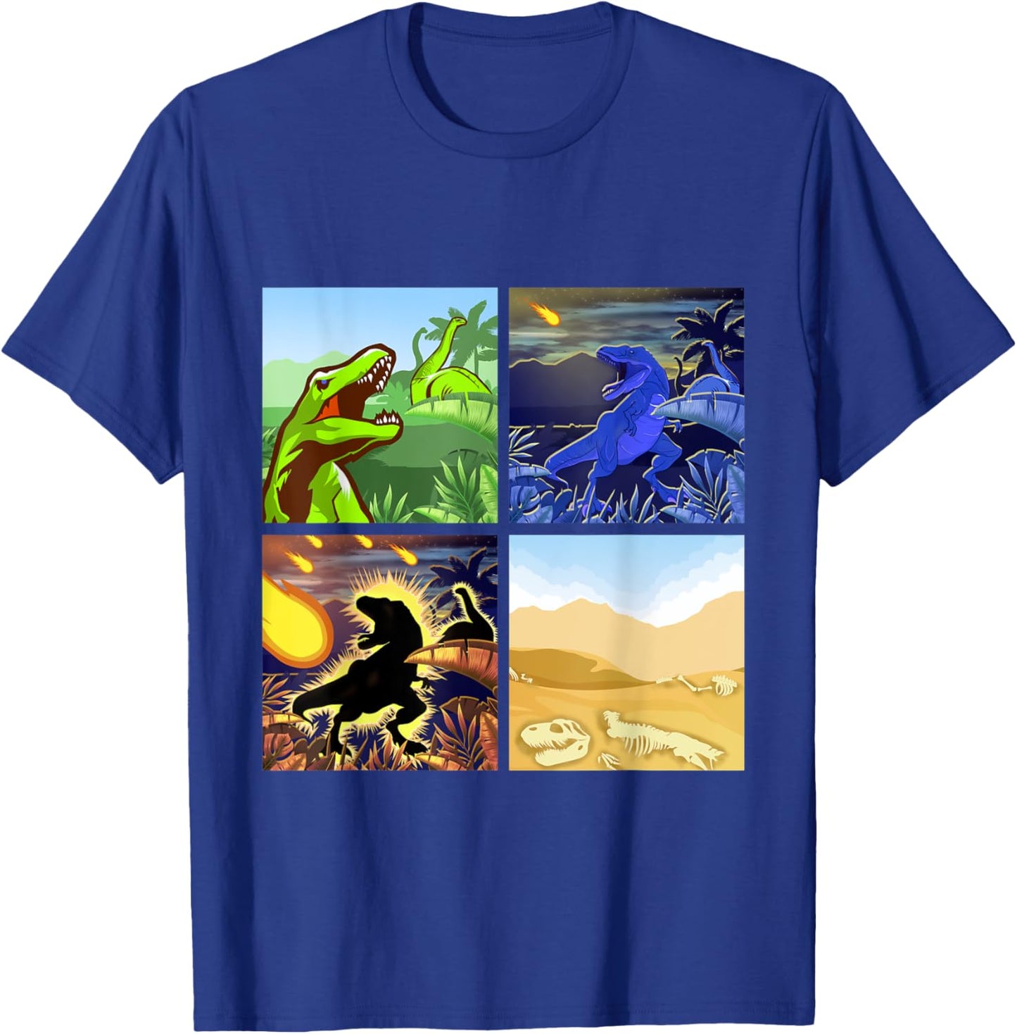 Types Of Dinosaur Dino Extinction Storyboard Gift T-Shirt - T-Shirt | Royal