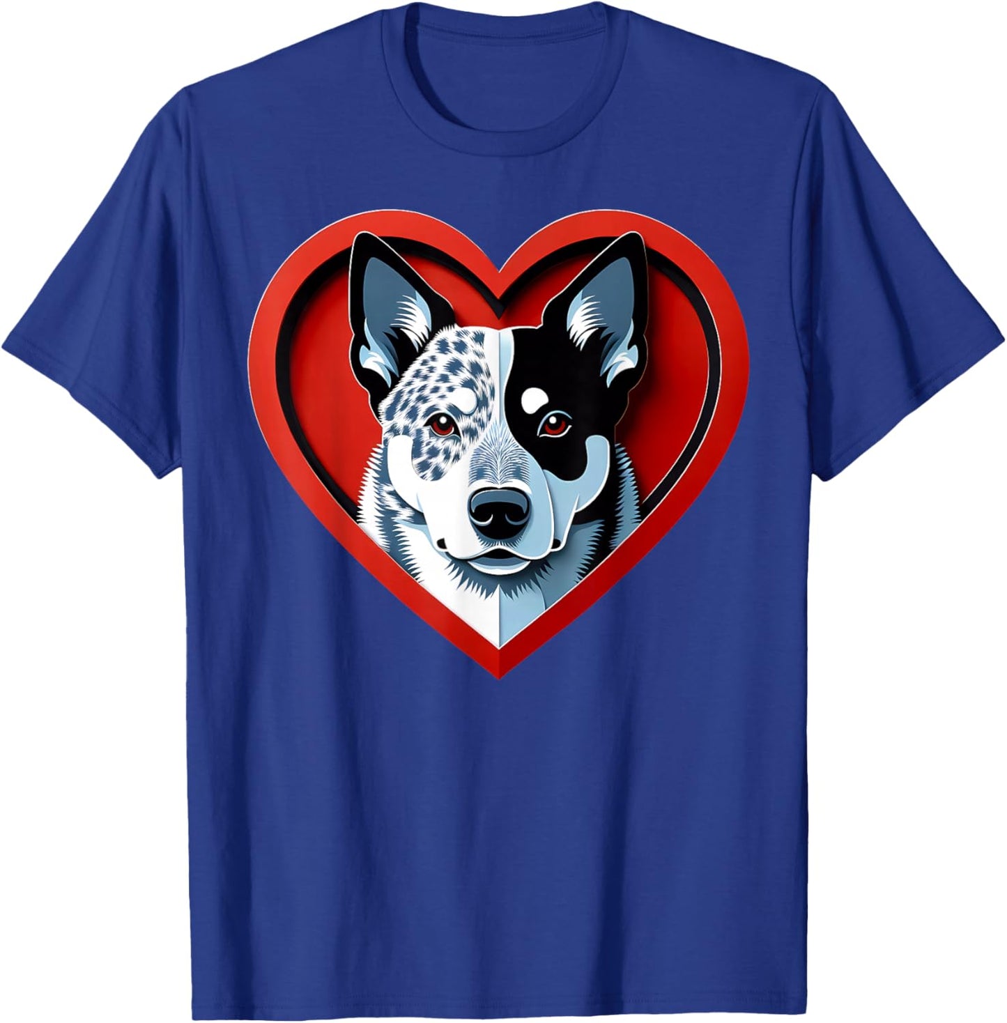 Blue Heeler Heart Australian Cattle Dog Lover Cute Puppy T-Shirt - T-Shirt | Royal