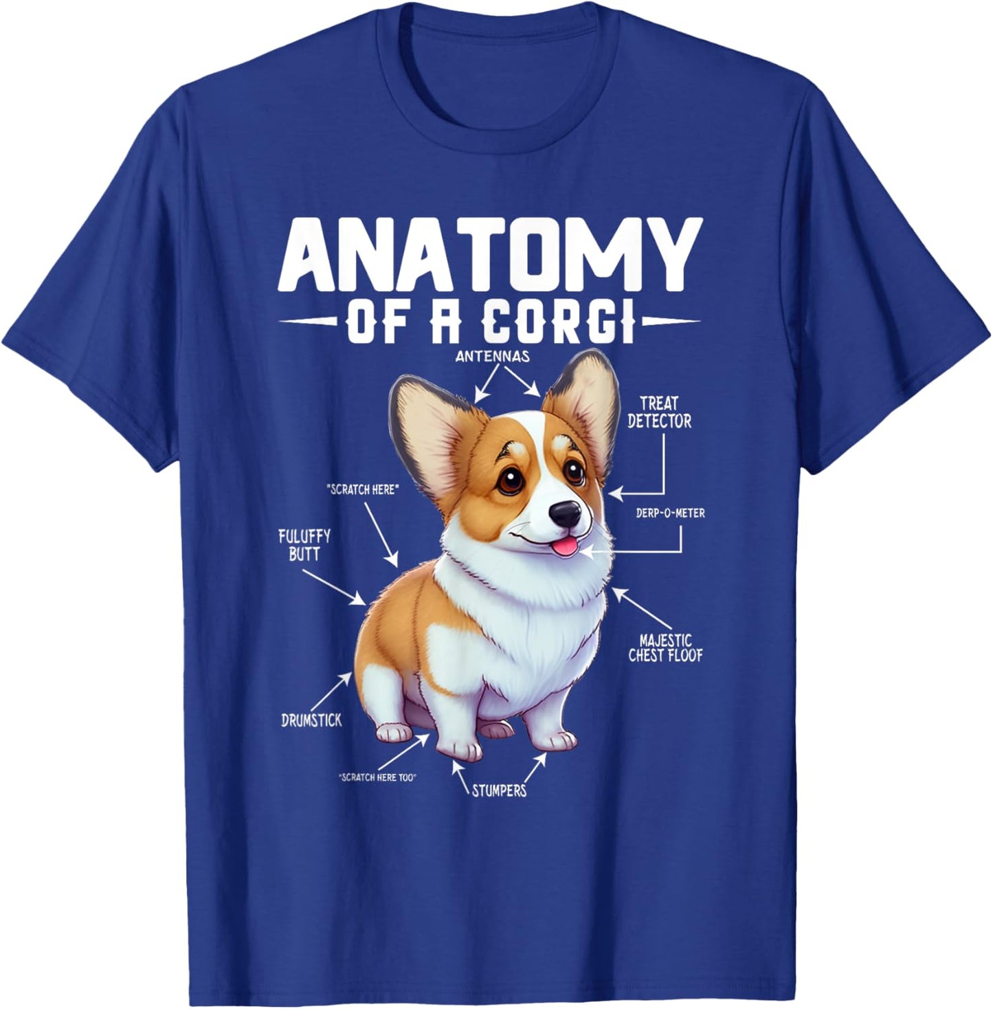 Anatomy Of A Corgi Cute Corgis Costume Corgi Lovers Corgis T-Shirt - T-Shirt | Royal