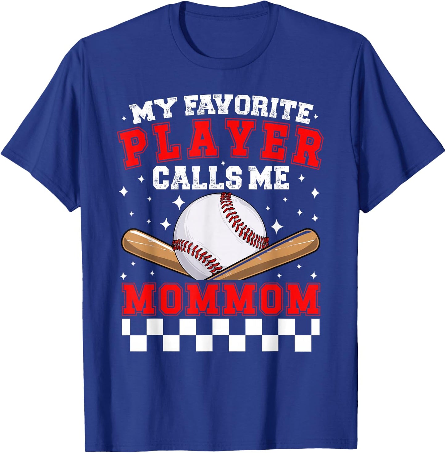 Proud Baseball Mommom Of A Baseball Player Mommom T-Shirt - T-Shirt | Royal
