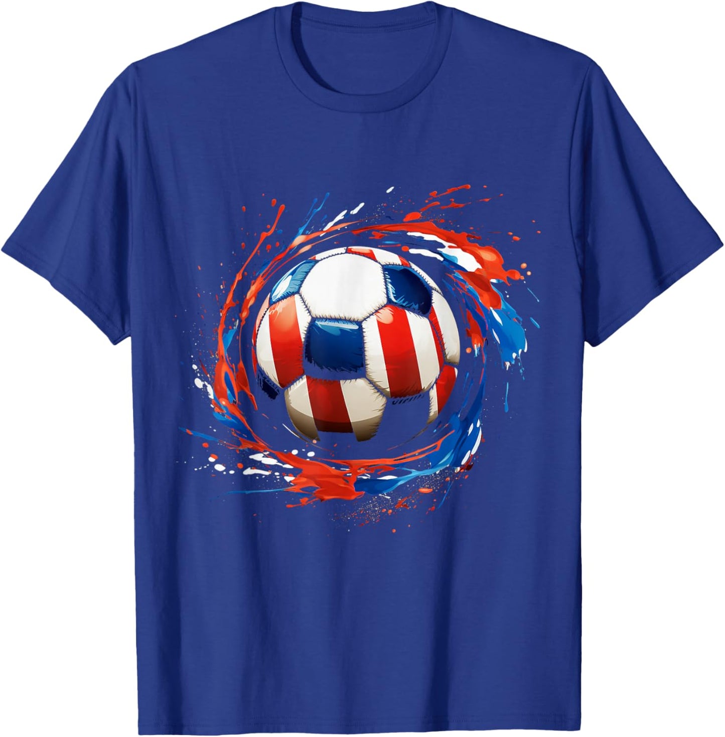Soccer Football USA Flag Soccer Gift T-Shirt - T-Shirt | Royal
