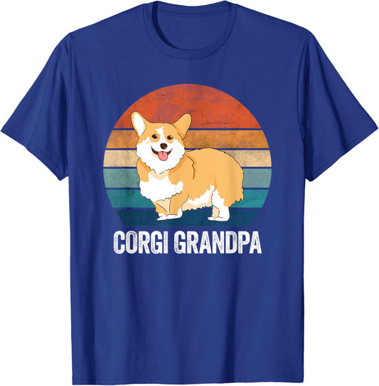 Funny Corgi Pet Dog - Vintage Corgi Grandpa T-Shirt - T-Shirt | Royal