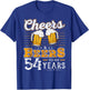 Funny Cheers And Beers To My 54 Years 54th Birthday T-Shirt - T-Shirt | Royal