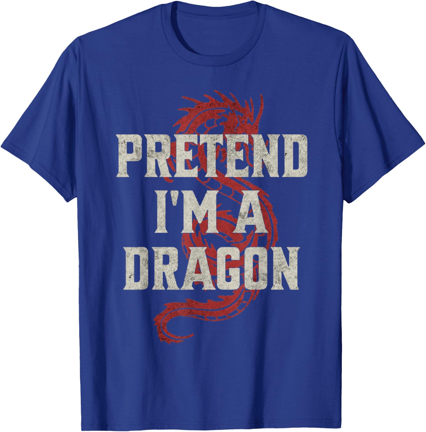 PRETEND I'M A DRAGON Funny Lazy Halloween Costume Dragon T-Shirt - T-Shirt | Royal