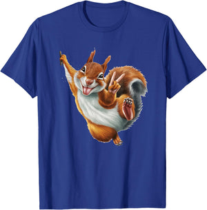 FUNNY SQUIRREL GIVING A PEACE SIGN. Makes me smile! SHAKA! T-Shirt - T-Shirt | Royal