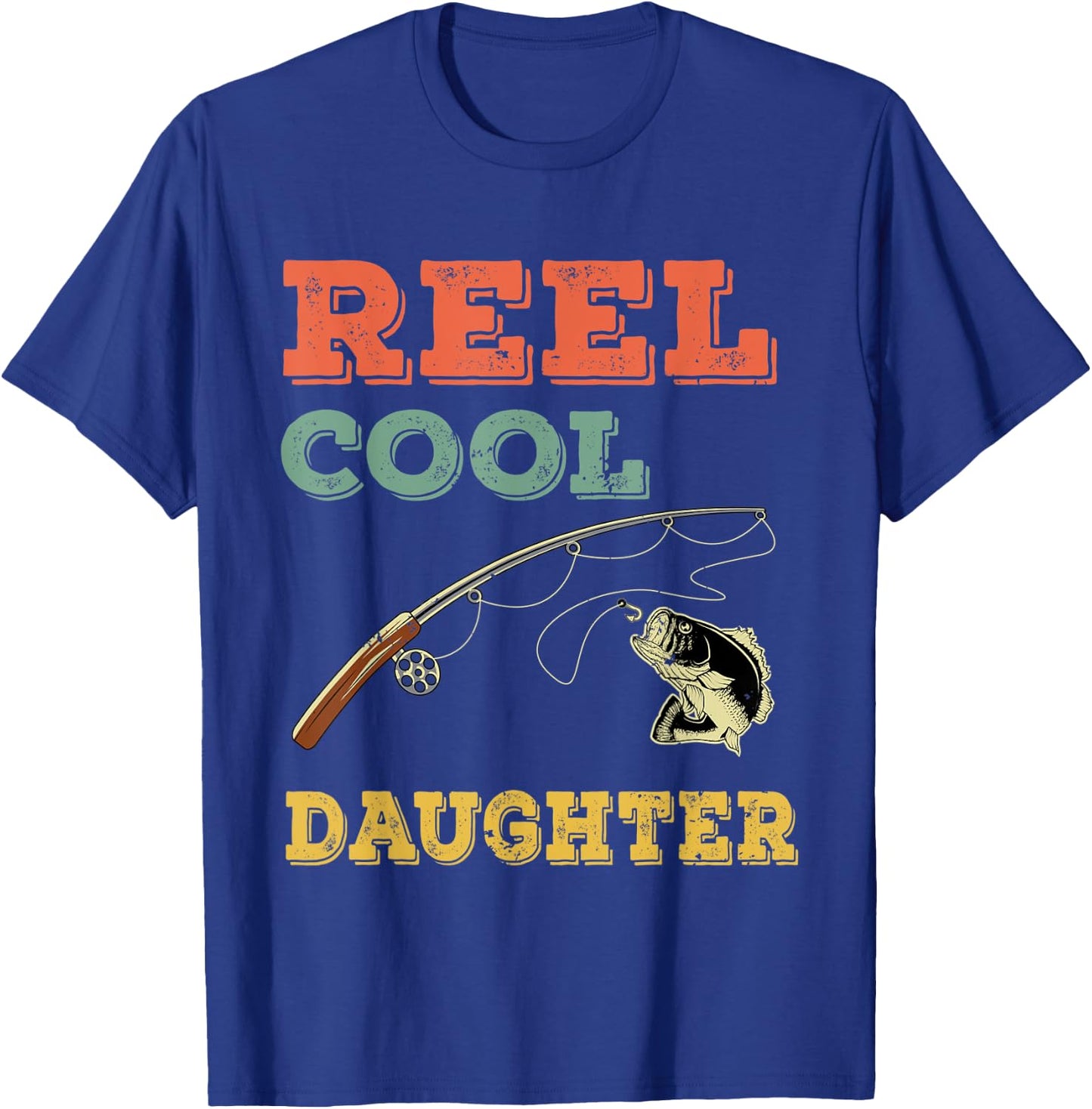 Bass Fish Reel Cool Daughter Fisherwoman Gift - Bass Fishing T-Shirt - T-Shirt | Royal