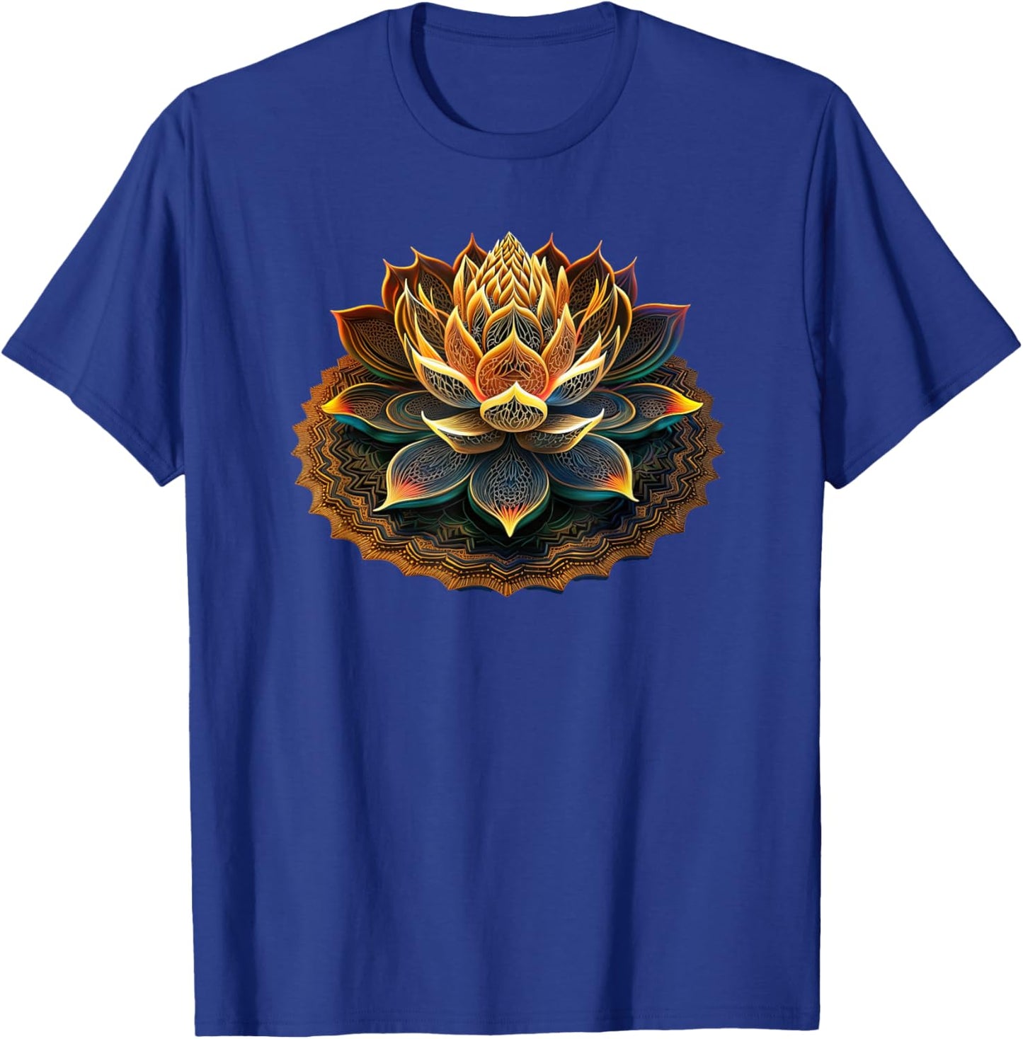 Lotus Flower Yoga Zen Bohemian Namaste Meditation T-Shirt - T-Shirt | Royal