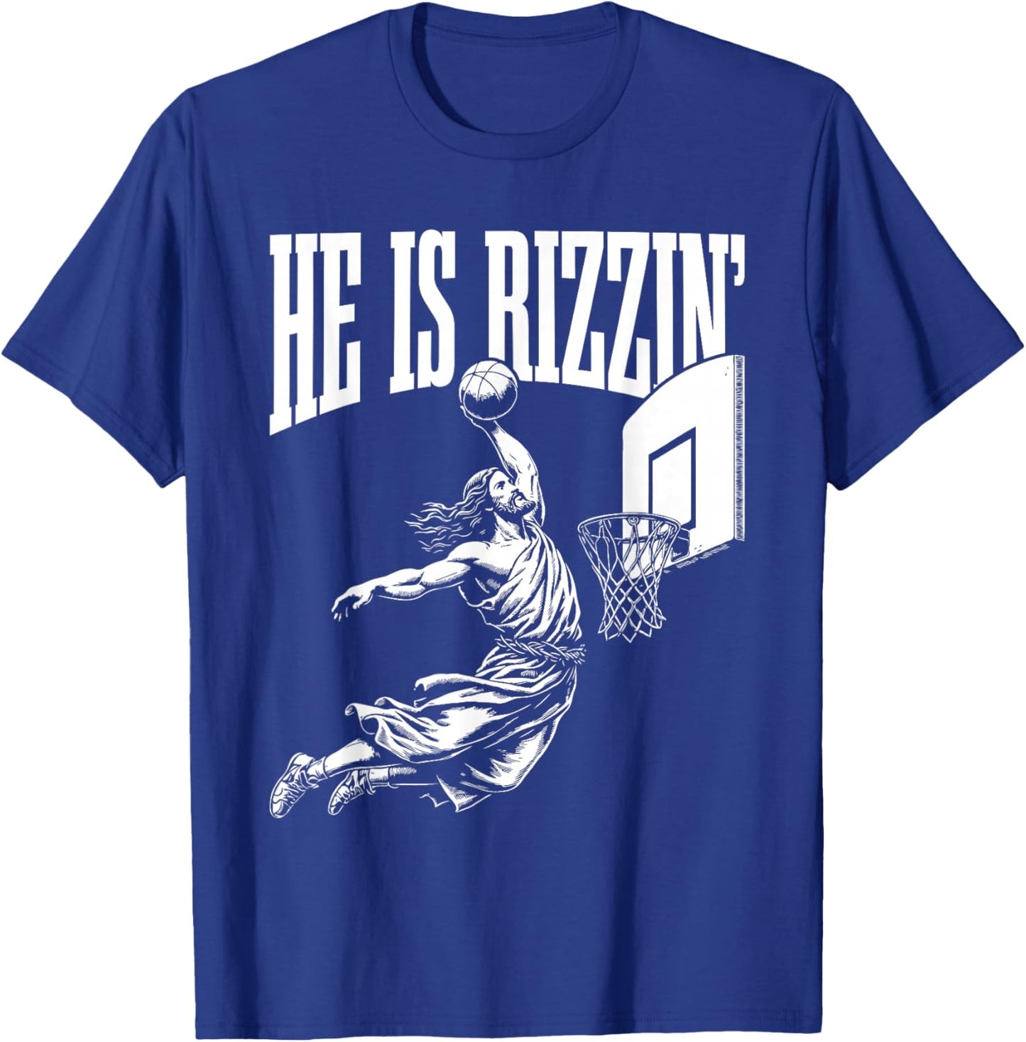 He is Rizzin Funny Easter Rizz Meme Basketball T-Shirt - T-Shirt | Royal