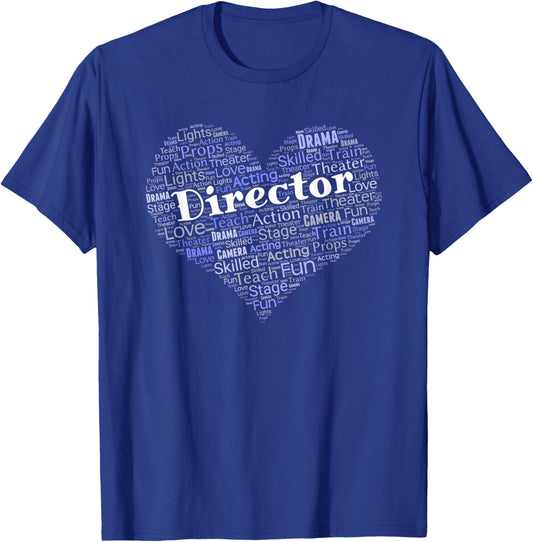 Theater Director Heart T-Shirt - T-Shirt | Royal