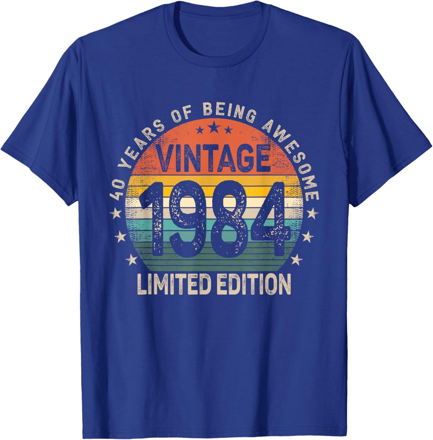 40 Years Old 1984 Vintage 40th Birthday Men Women T-Shirt - T-Shirt | Royal