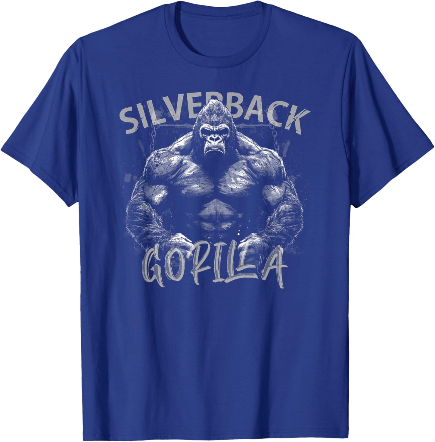 Gorilla Face Monkey Angry Growling Scary Silverback Gorilla T-Shirt - T-Shirt | Royal