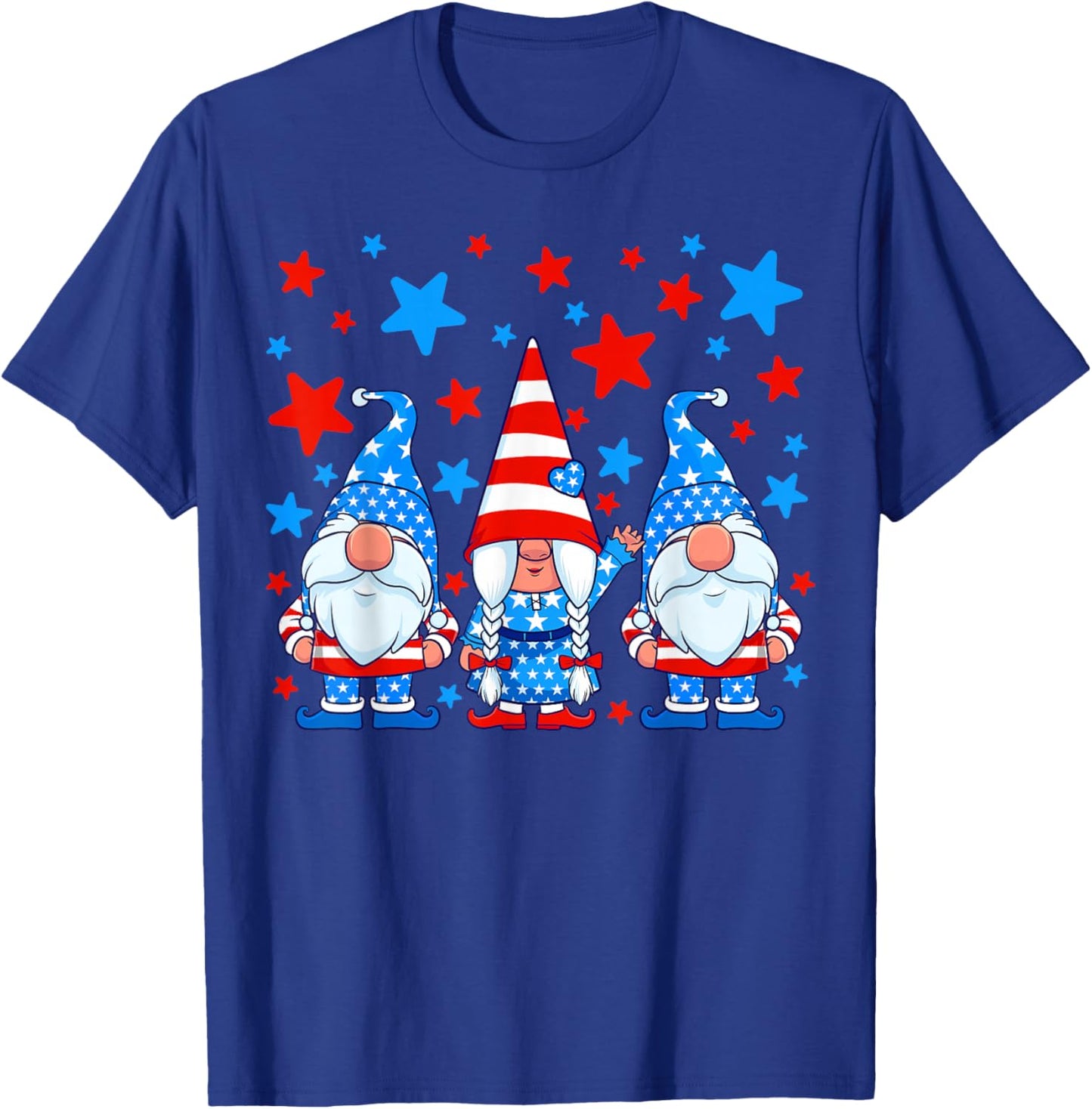4th of July Gnomes Patriotic American Flag Cute Gnome Women T-Shirt - T-Shirt | Royal