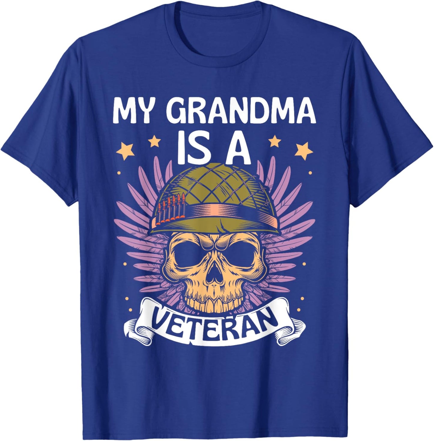 My Grandma Is A Veteran Veteran's Day Veterans Military T-Shirt - T-Shirt | Royal