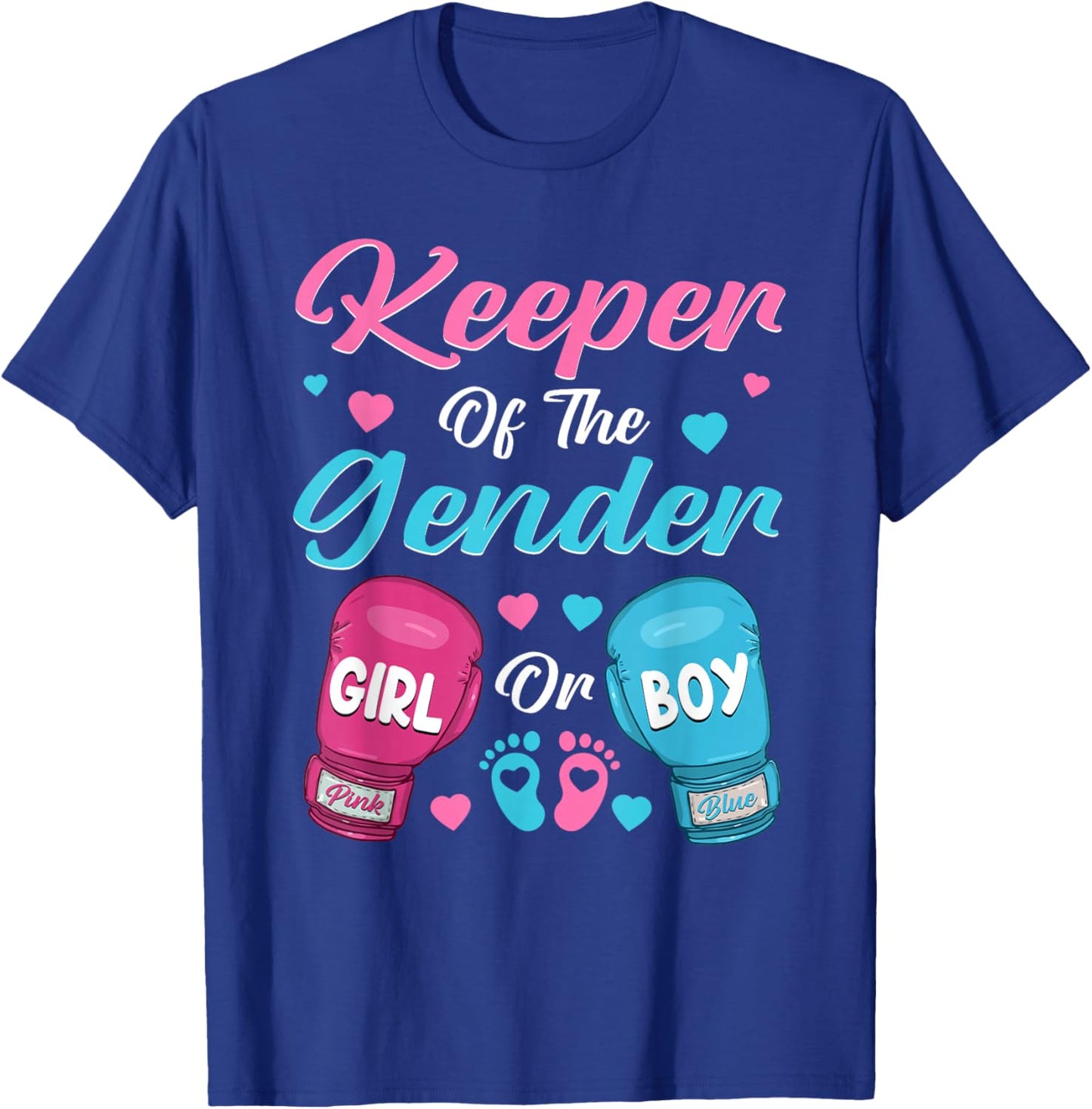 Keeper Of Gender Boxing Gender Reveal Family Party T-Shirt - T-Shirt | Royal