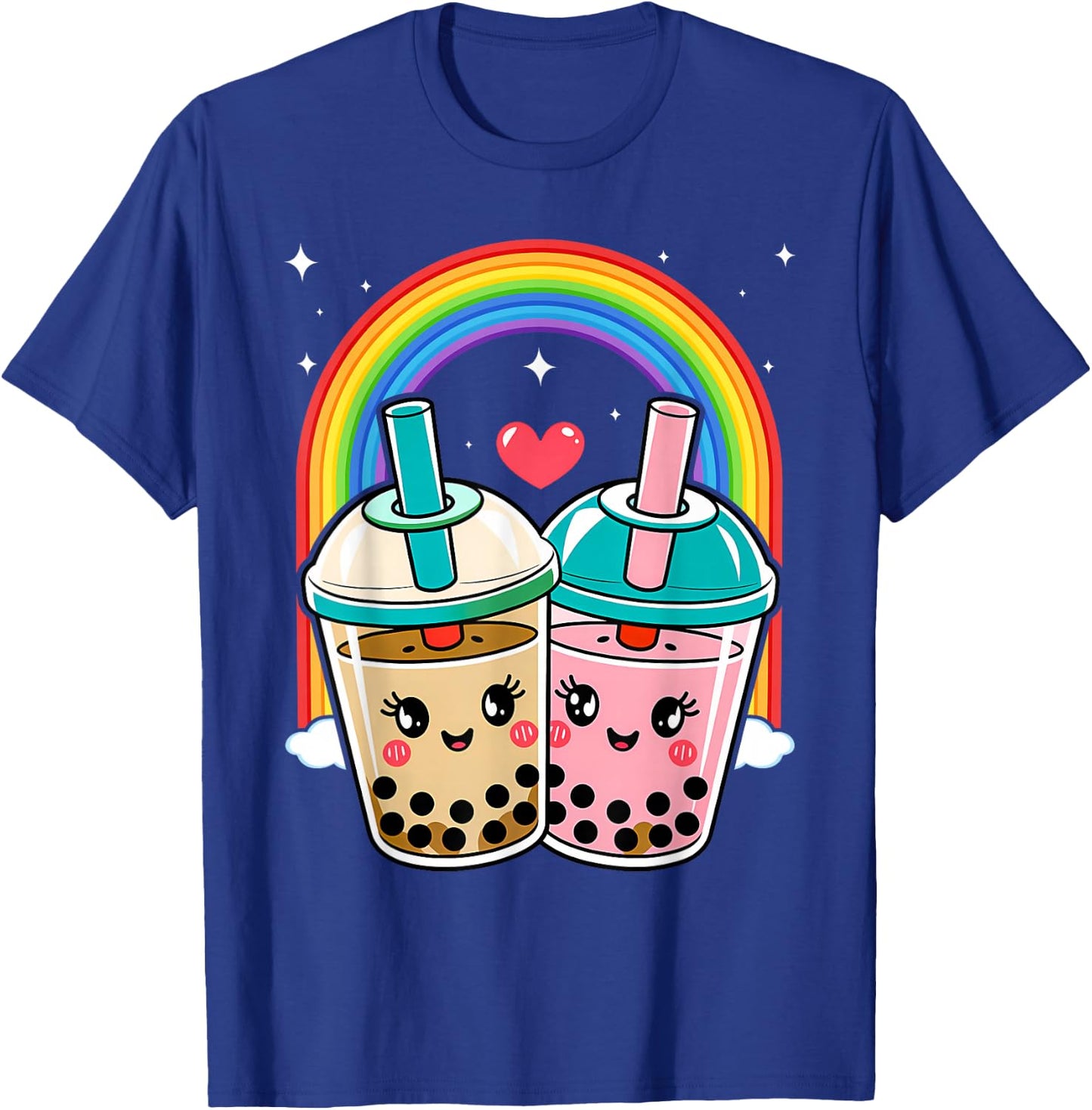 Cute Kawaii Couple Bubble Boba Milk Tea Lover Girl T-Shirt - T-Shirt | Royal
