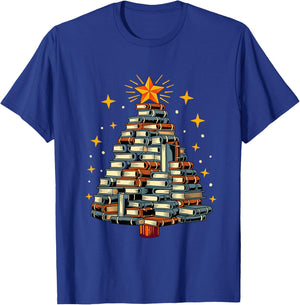 Christmas Tree Books T-Shirt - T-Shirt | Royal