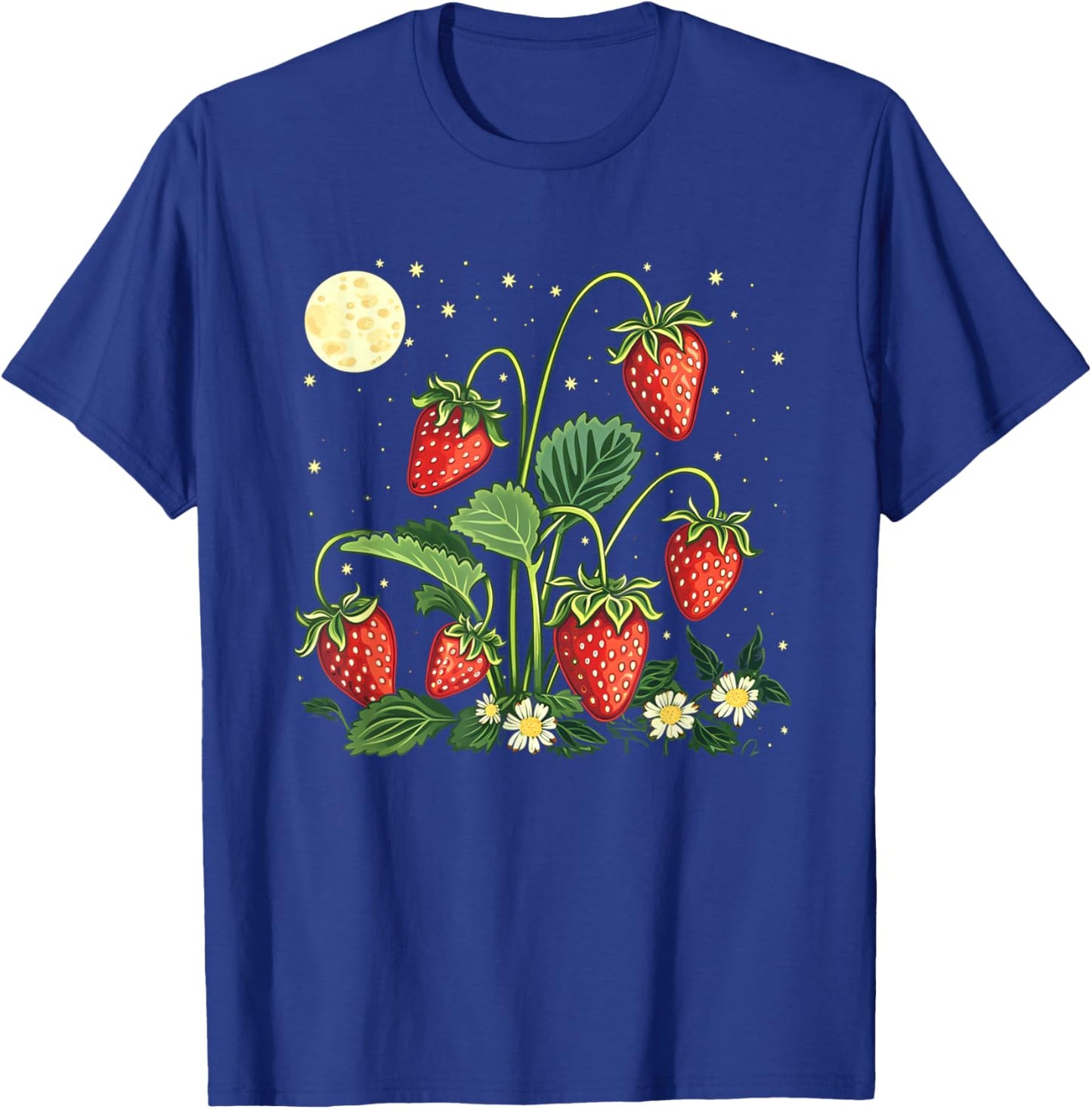 Funny Strawberry Plants by Night with full moon outfit T-Shirt - T-Shirt | Royal
