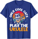 Hawaiian Ukulele Uke Cat Only Cool Cats Play The Ukulele T-Shirt - T-Shirt | Royal