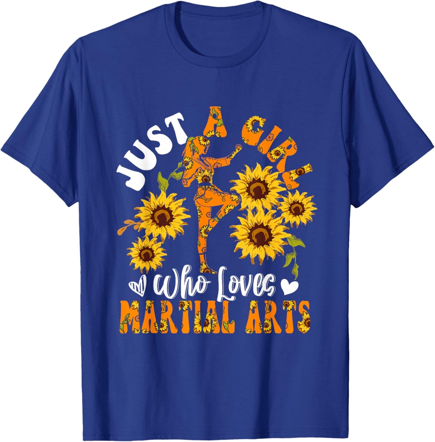 A Girl Loves Martial Arts Sport Lover Mother's Day Flowers T-Shirt - T-Shirt | Royal