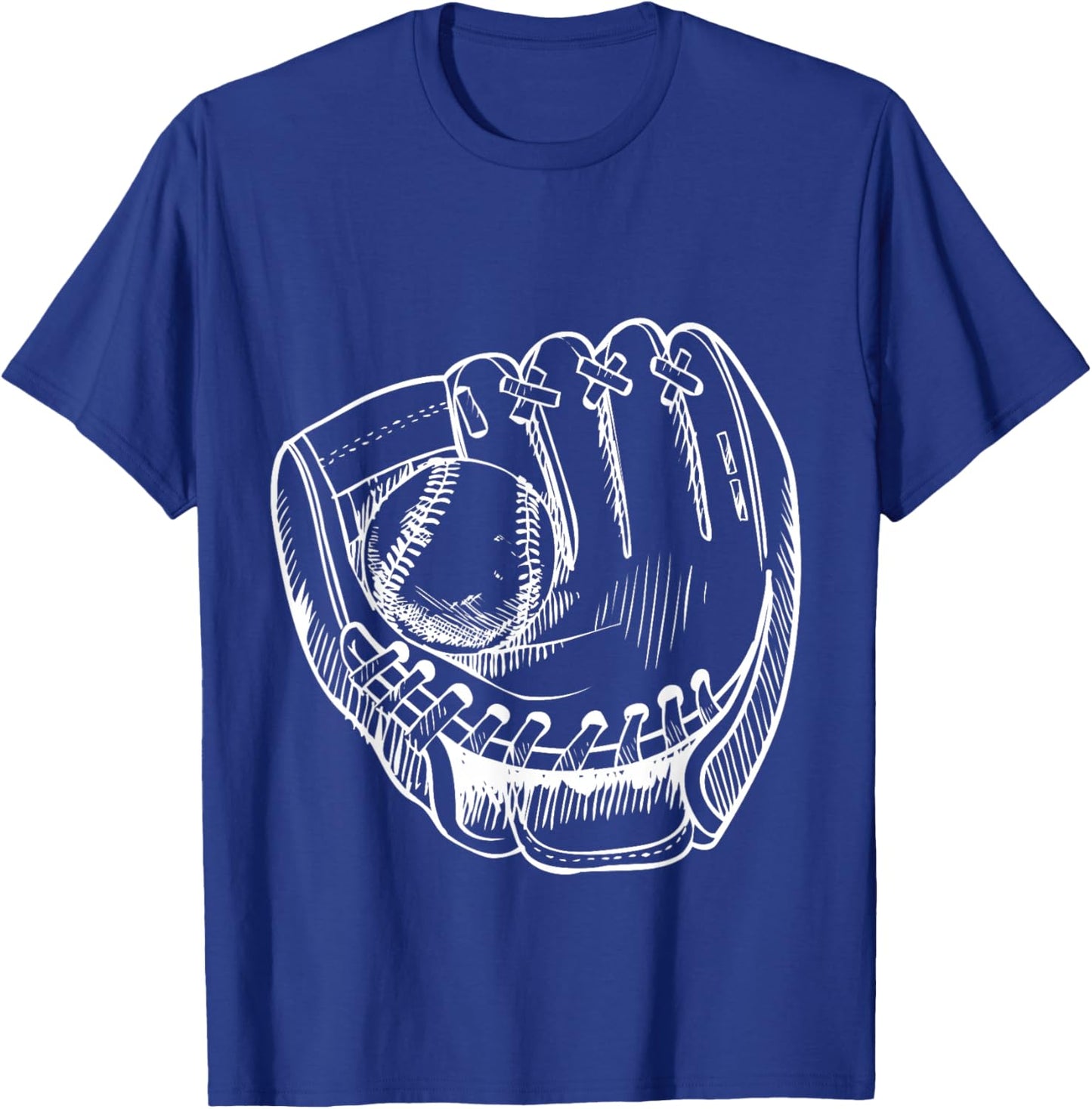 Old School Baseball Glove Mitt T-Shirt - T-Shirt | Royal