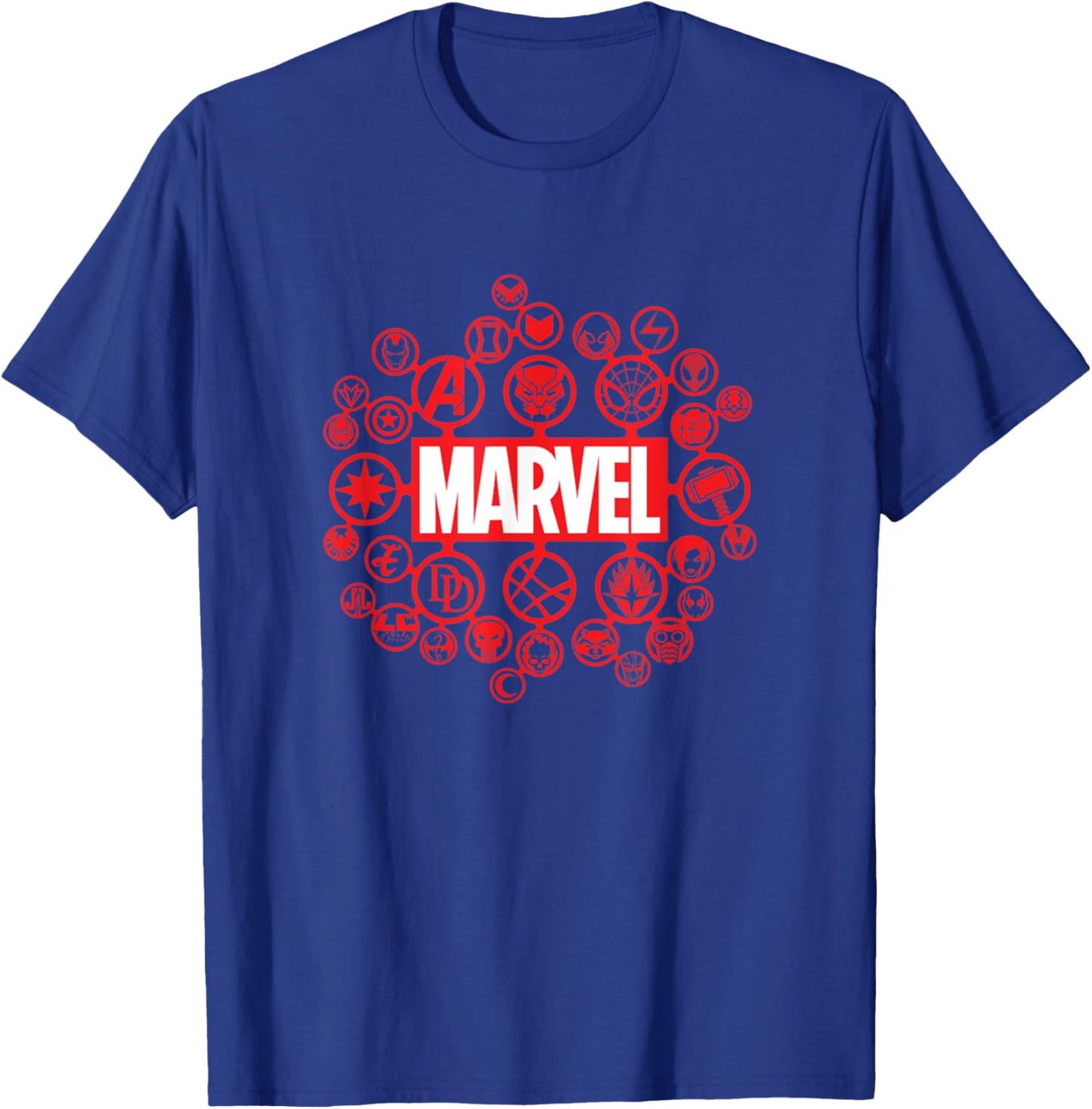 Marvel Comics Retro Classic Superhero Icon Logo Group T-Shirt - T-Shirt | Royal